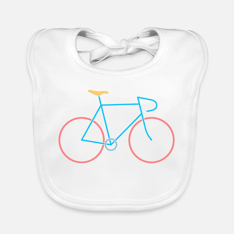 Vélo de course rouge bleu Bavoir bio Bébé