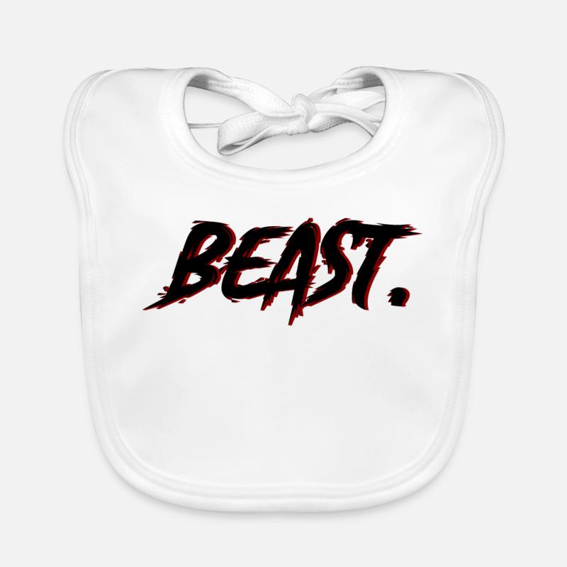 Beast Brushstroke Red on Black Organic Baby Bibs