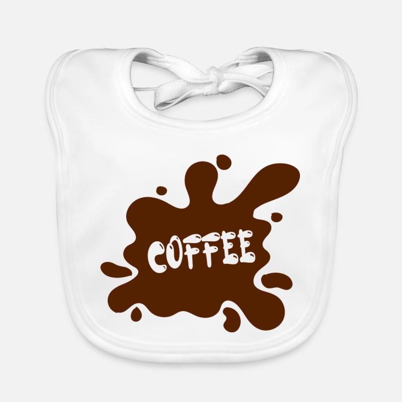 Kaffeefleck mit künstlerischem Design - Baby Bio-Lätzchen - Weiß