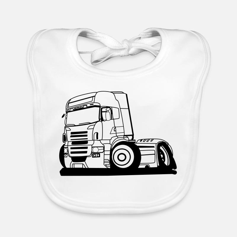 Camion Brummi - Bavoir bio Bébé - blanc