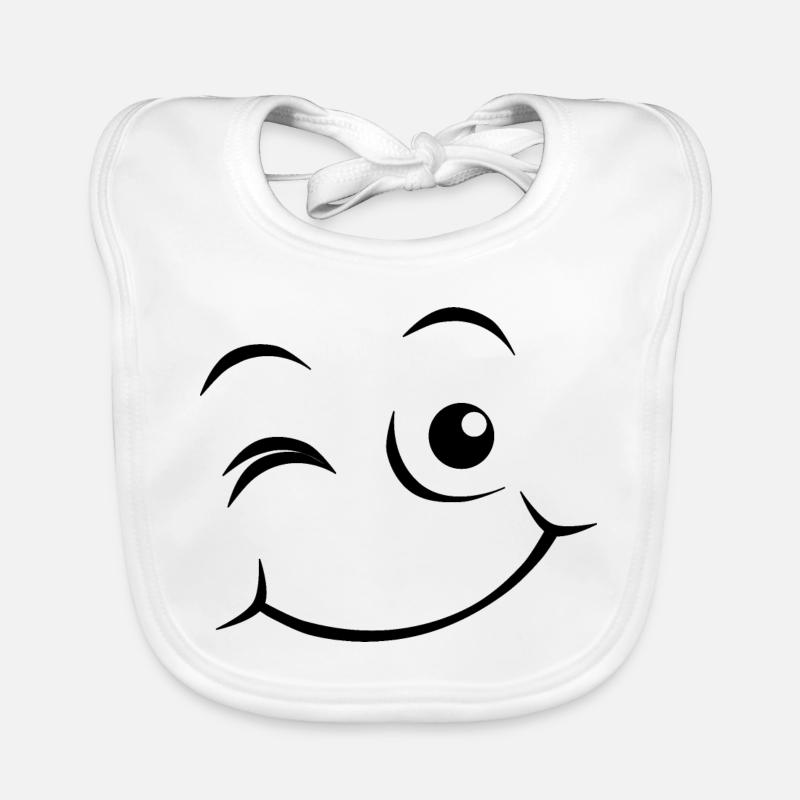 Emoticon Glückliches Gesicht Baby Bio-Lätzchen