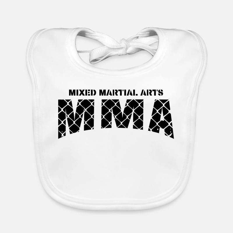MMA Mixed Martial Arts - Baby Bio-Lätzchen - Weiß