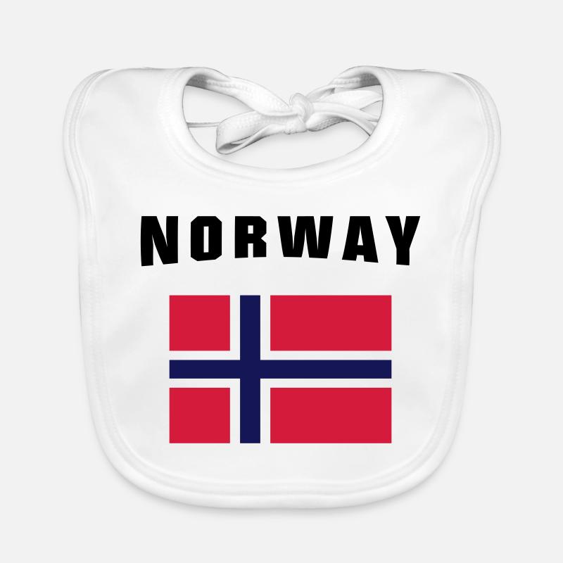Norway Flag - Baby Bio-Lätzchen - Weiß