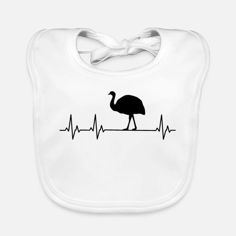 Nandu, ostrich head, emu, ostrich Organic Baby Bibs