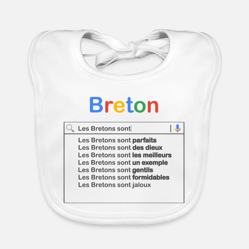 Breton recherche - Bavoir bio Bébé - blanc