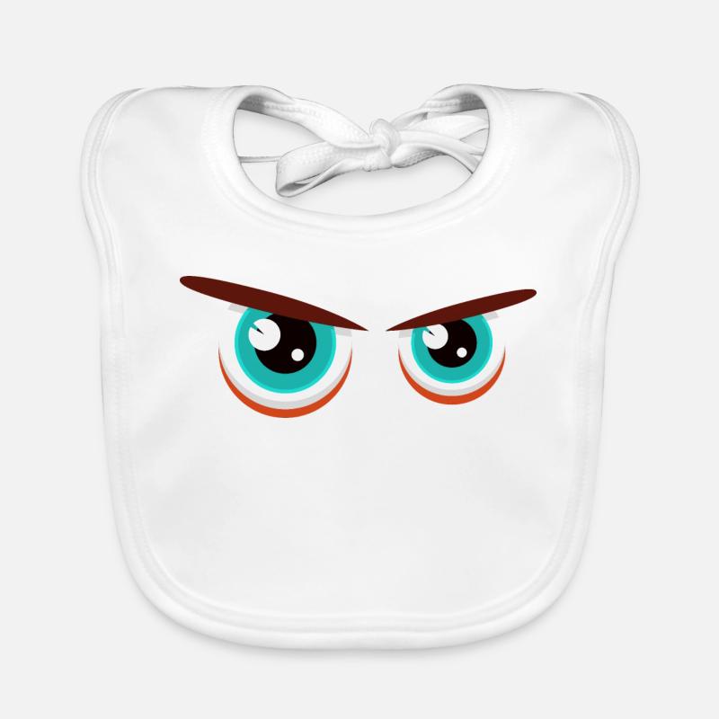 Intensive Blickblicke mit angespannter Mimik Baby Bio-Lätzchen