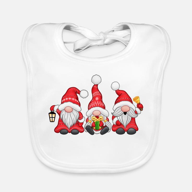 Festive Gnomes Organic Baby Bibs