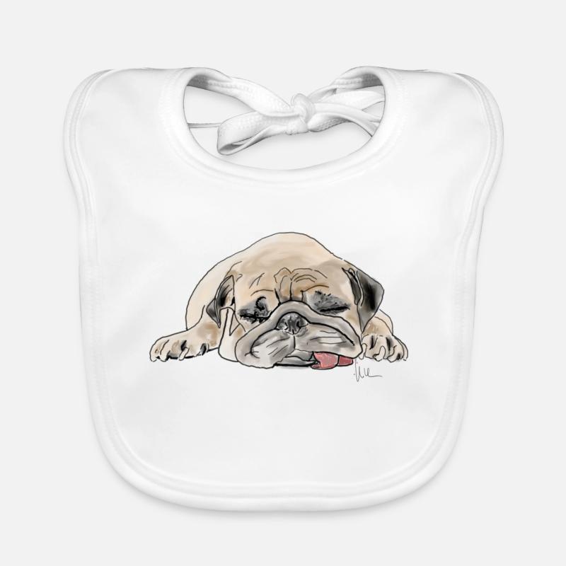 Pug Mops Wauwau Baby Bio-Lätzchen