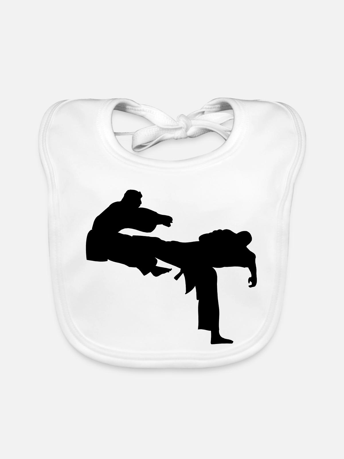 Kick geri kick karate - Baby Bio-Lätzchen - Weiß - Vorne