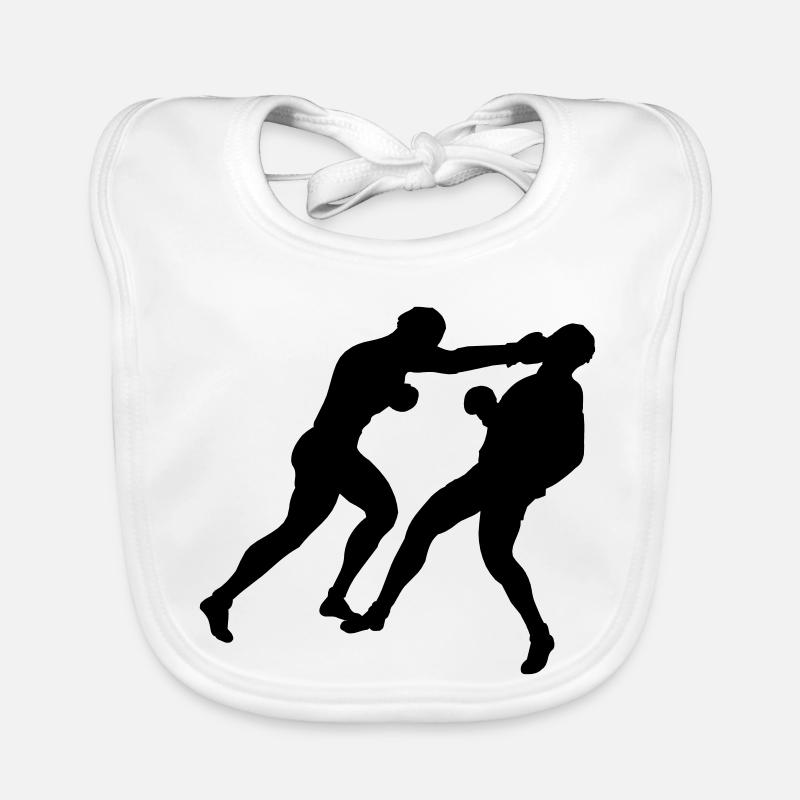 Boxe boxe - Bavoir bio Bébé - blanc