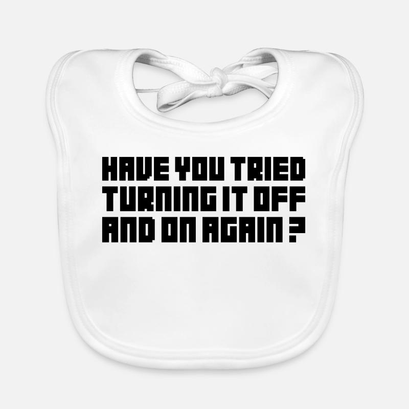 Turning It Off – Nerdiges Computer Statemen Baby Bio-Lätzchen