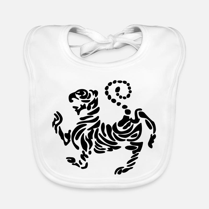 Shotokan tiger karaté logo emblème autoportant - Bavoir bio Bébé - blanc