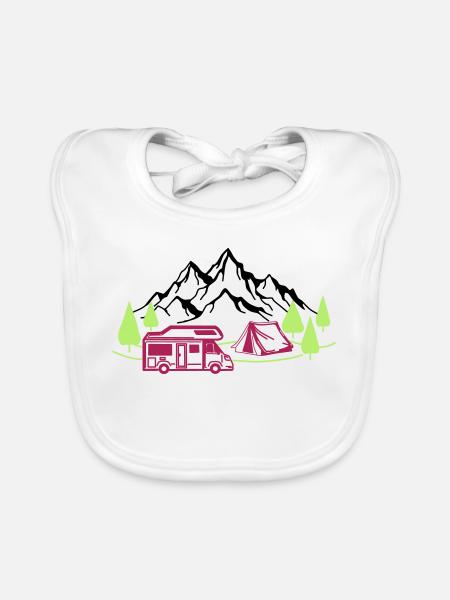 Holidays in the mountains - Organic Baby Bibs - white - Front