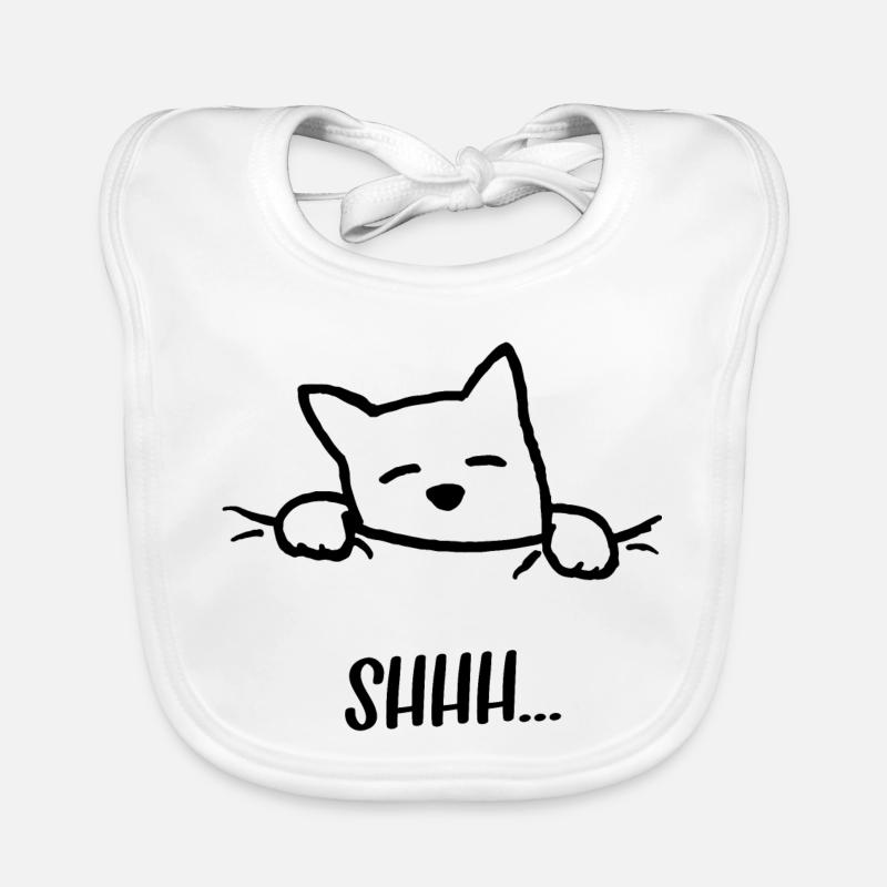 Chut ... le chat dort! Bavoir bio Bébé