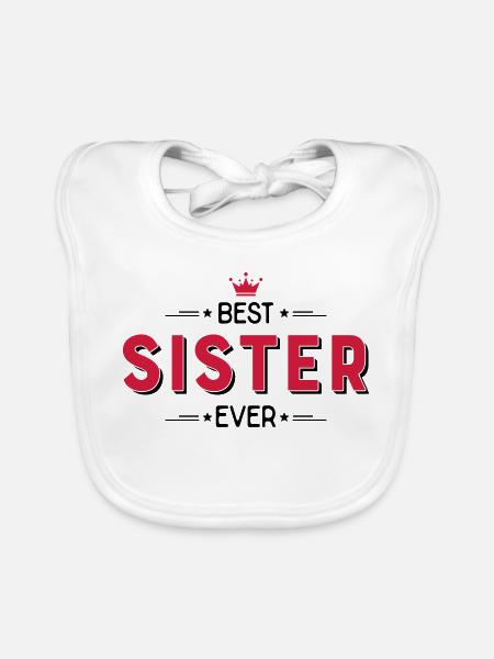 Sister - Organic Baby Bibs - white - Front
