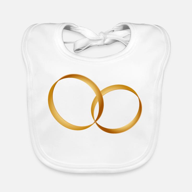 two gold rings - wedding ring - wedding Organic Baby Bibs