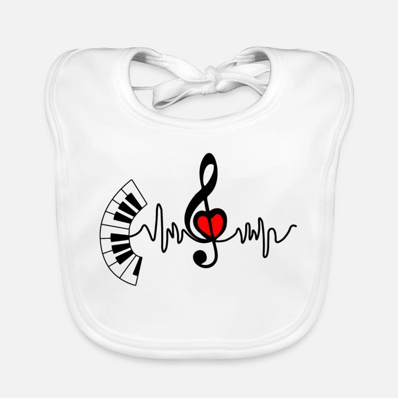 Piano Cardio Herzfrequenz und Herz in der Mitte Baby Bio-Lätzchen