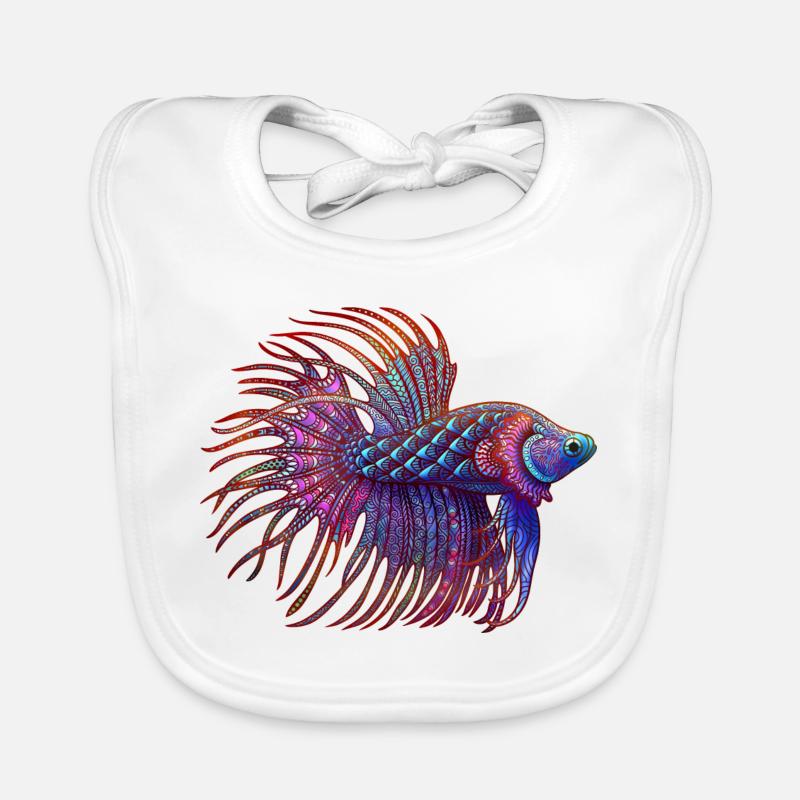 Betta Zentangle colour Organic Baby Bibs