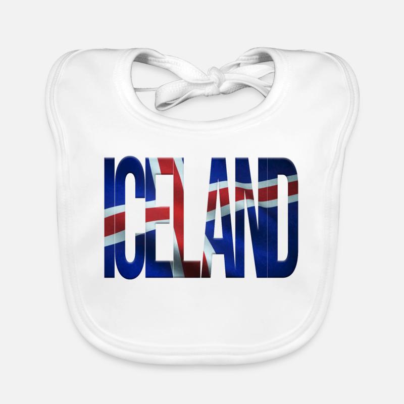 Design islandais avec motif de drapeau Bavoir bio Bébé