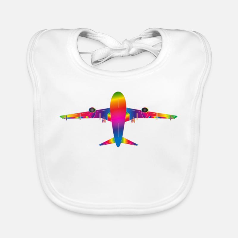 Flugzeug in Regenbogenfarben Baby Bio-Lätzchen