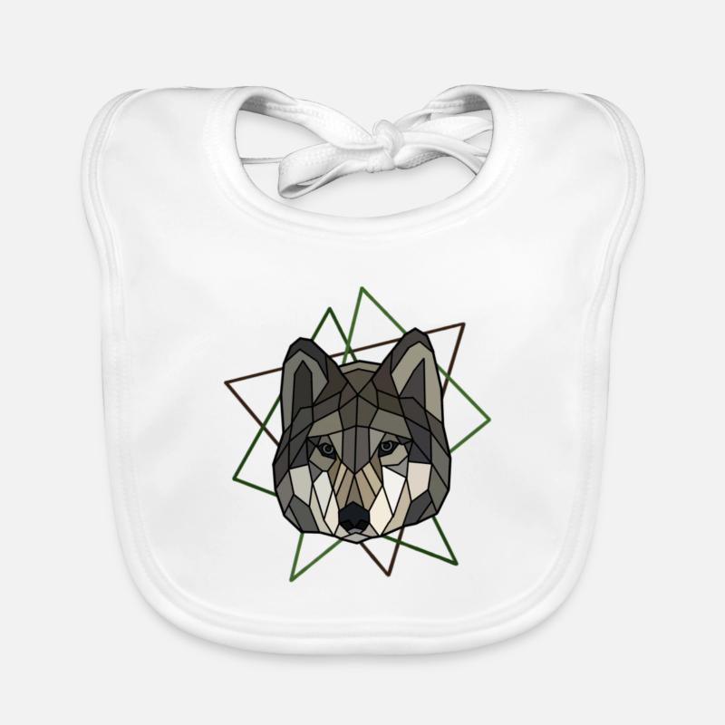 Wolf - Baby Bio-Lätzchen - Weiß