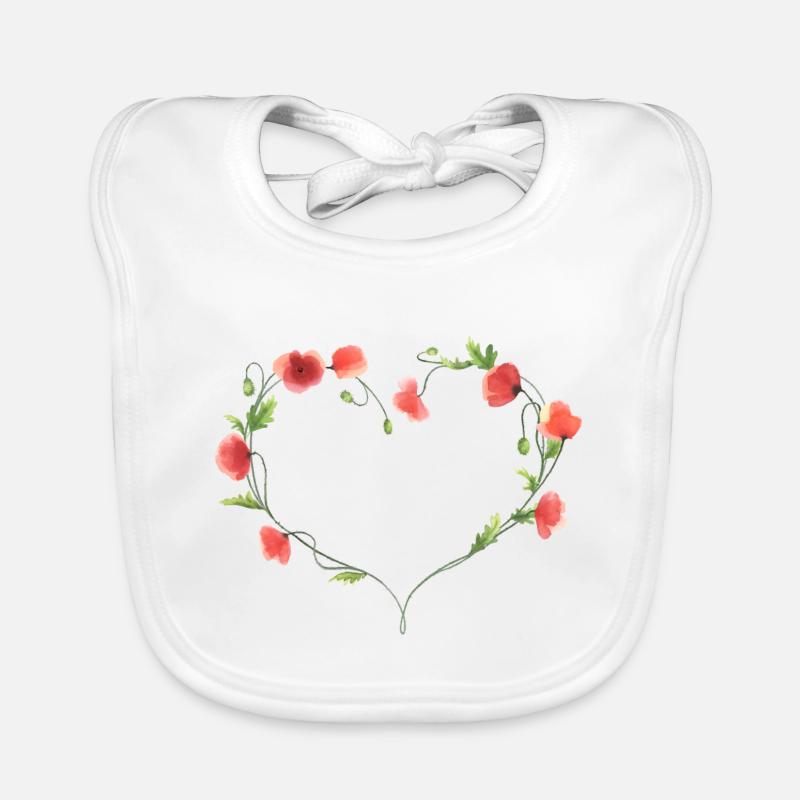 Coeur de coquelicot Bavoir bio Bébé