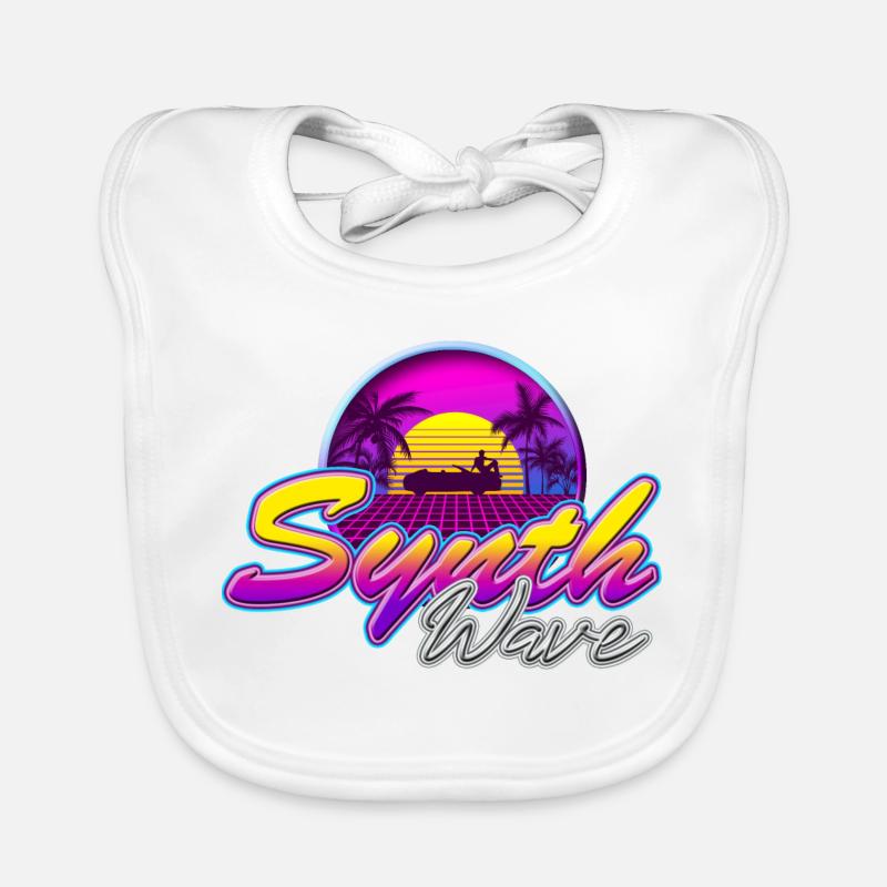 Synth-Wave Music Neon-Vibe Electrowave sunset Bavoir bio Bébé