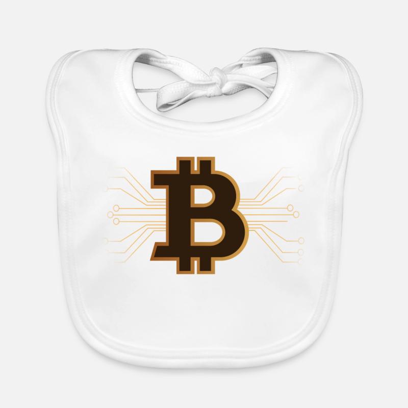 Bitcoin - Braun/Gold Kryptowährung Baby Bio-Lätzchen