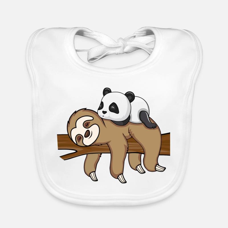 Sloth And Panda Süßes Tier Design Baby Bio-Lätzchen