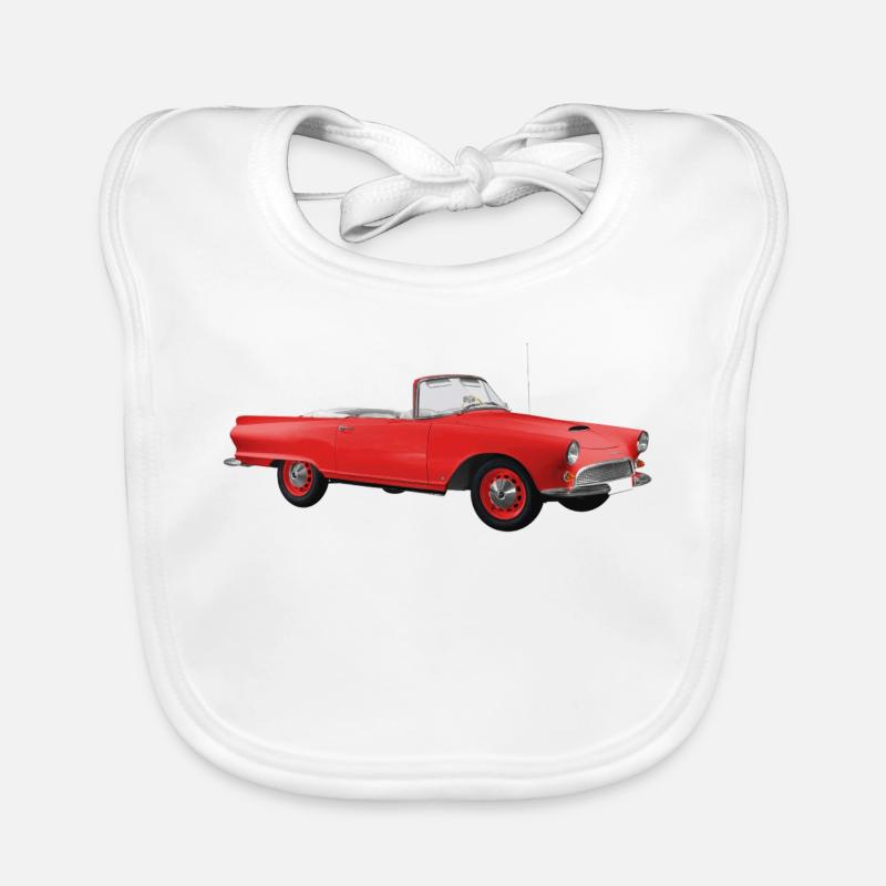 Vintage-rotes Cabriolet Baby Bio-Lätzchen