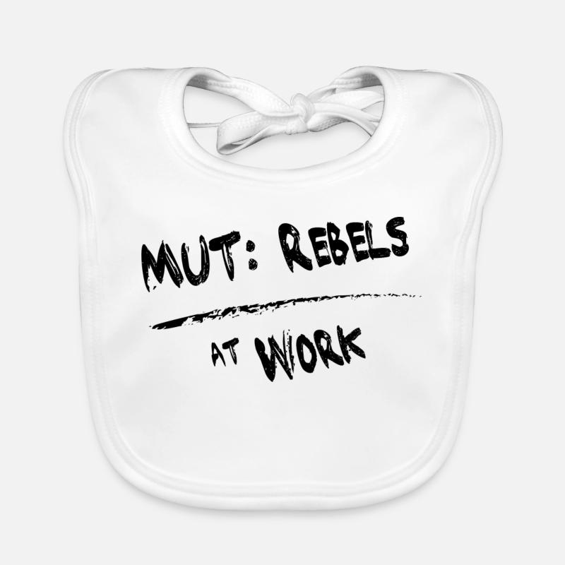 MUT Rebels schwarz - Baby Bio-Lätzchen - Weiß