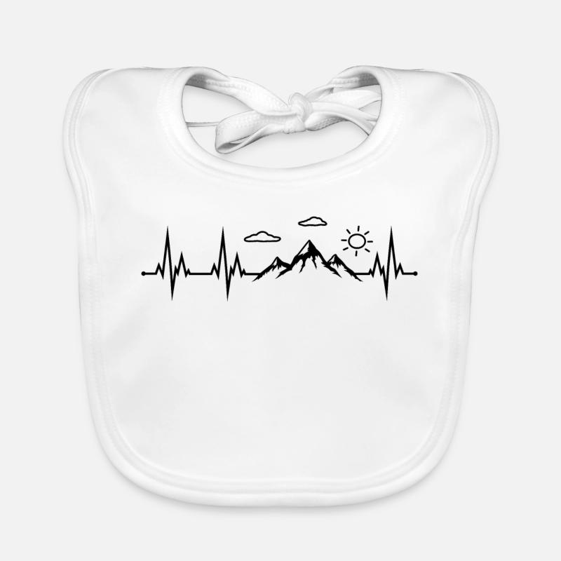 Hiking mountains heartbeat mountain climbing hike Organic Baby Bibs