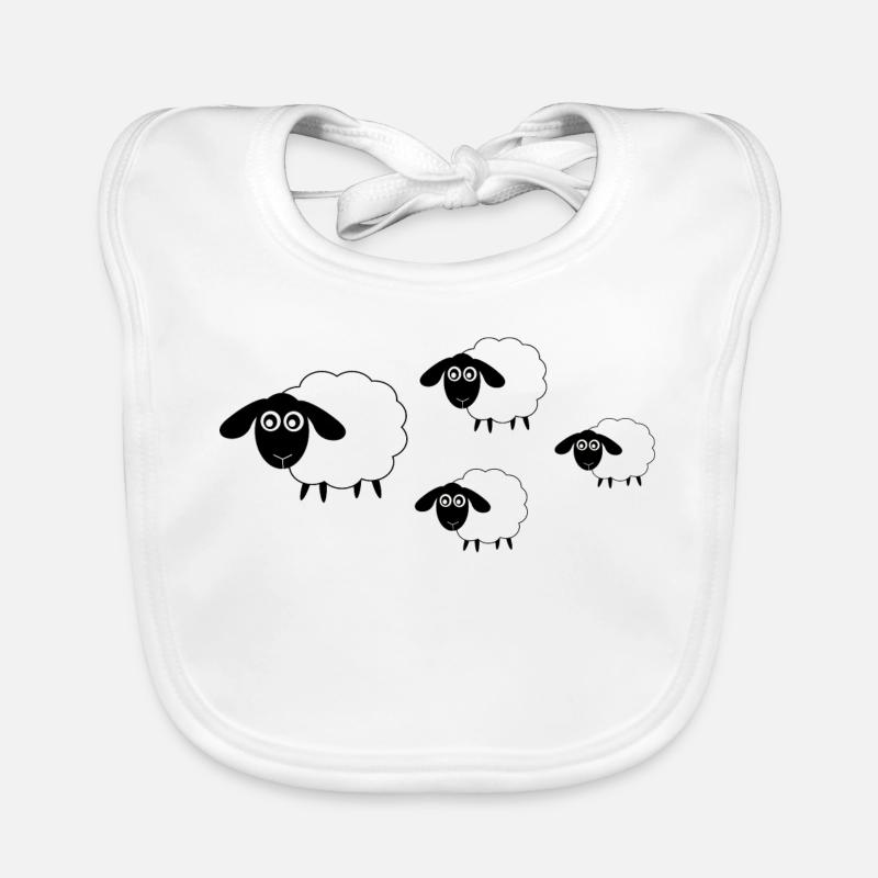 Sheep Sheep Lamb - Organic Baby Bibs - white