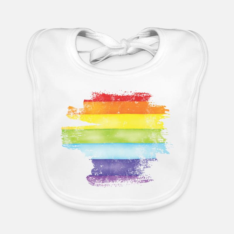Stolz Pinsel Regenbogen Baby Bio-Lätzchen