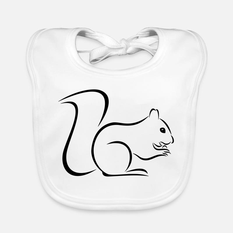 Eichhörnchen - Baby Bio-Lätzchen - Weiß