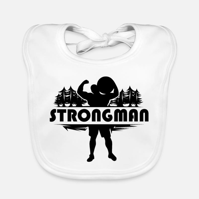 strongman nature strong man stone symbol power Organic Baby Bibs