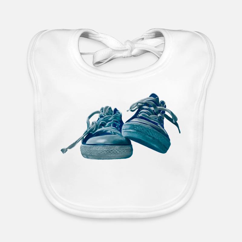 Design de baskets bleues Bavoir bio Bébé