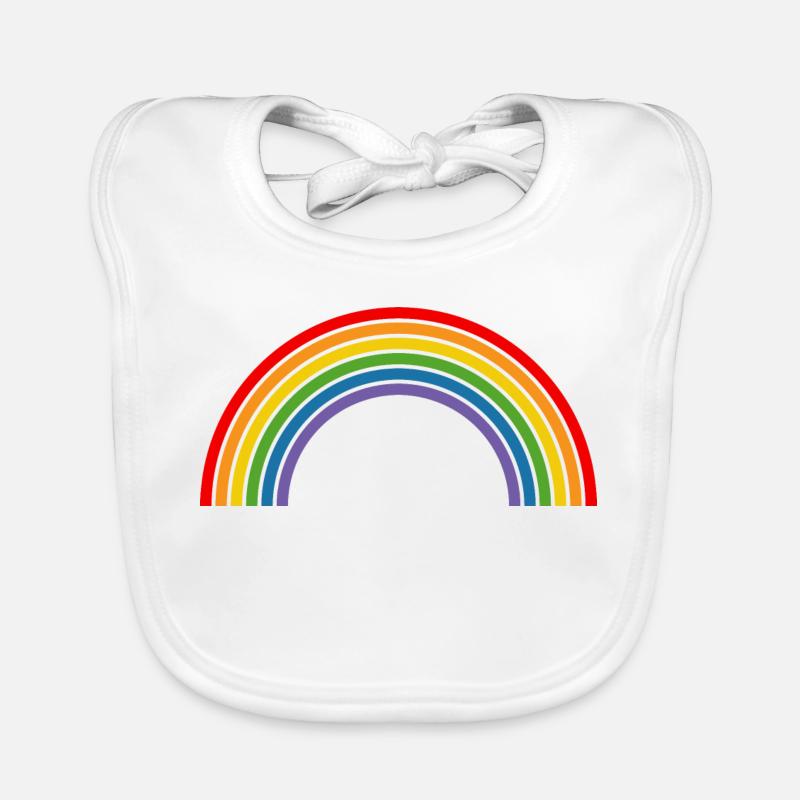 Regenbogen - Baby Bio-Lätzchen - Weiß