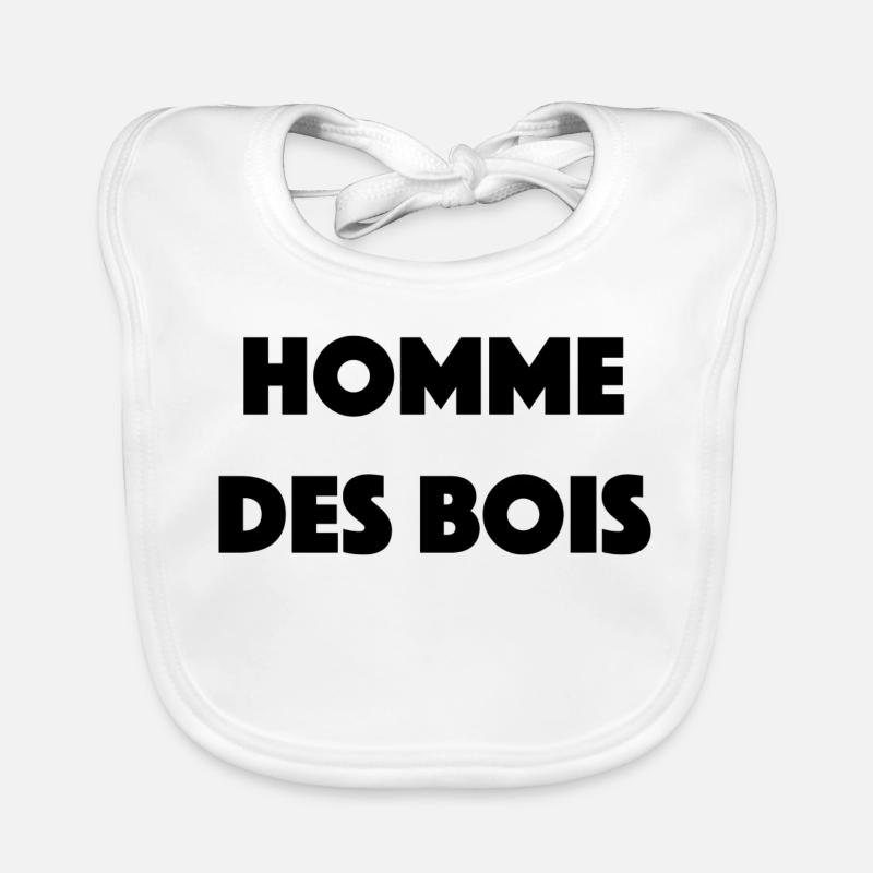 homme des bois - Bavoir bio Bébé - blanc