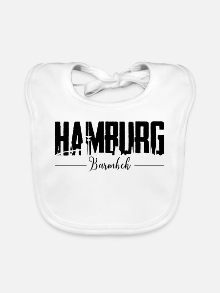 Hamburg Barmbek, HH-City - Baby Bio-Lätzchen - Weiß - Vorne