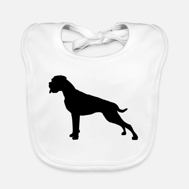 Boxer Stand silhouette Baby Bio-Lätzchen