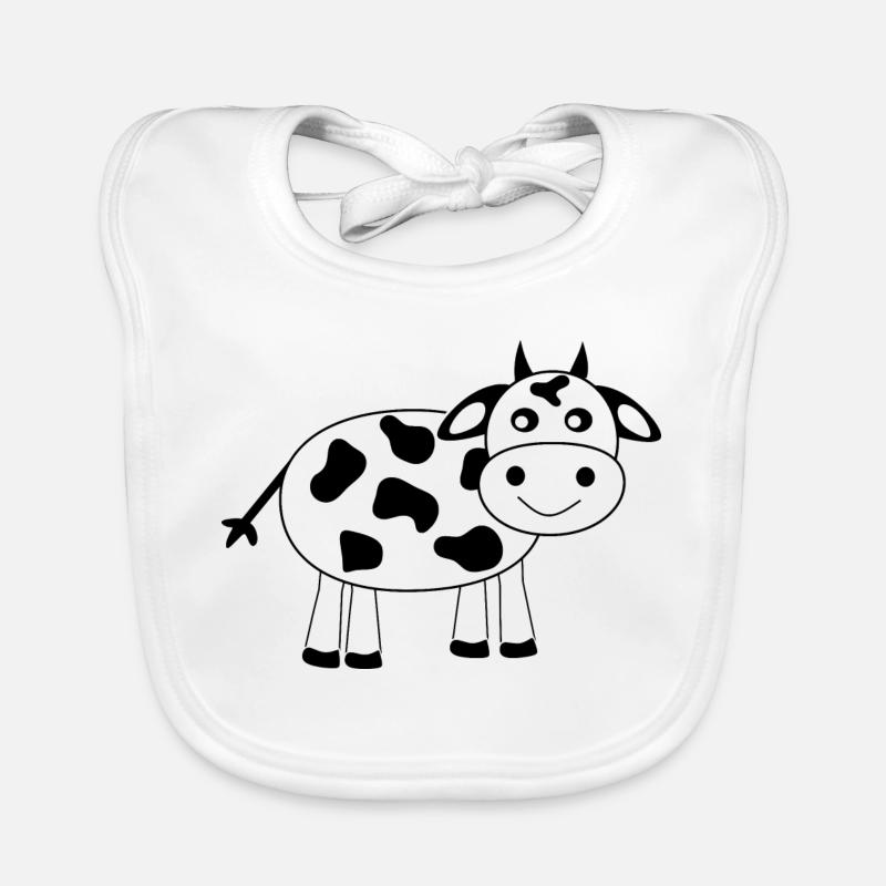 Kuh schwarz Comic Baby Bio-Lätzchen