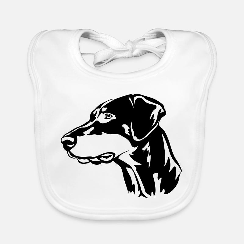 Doberman Head Organic Baby Bibs