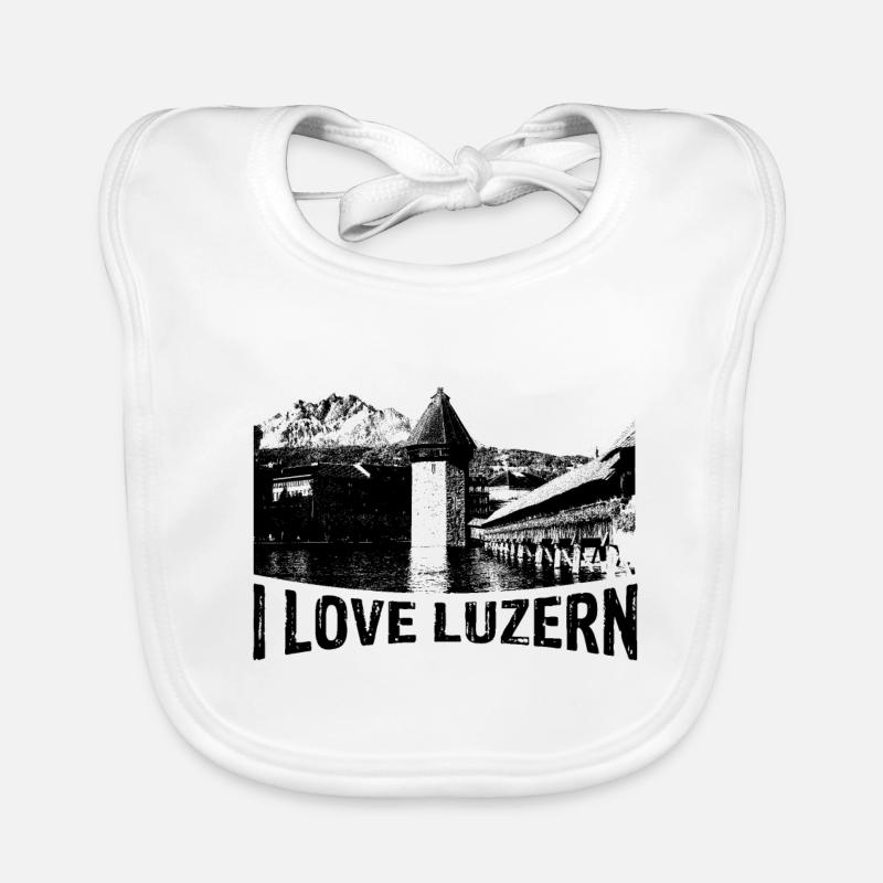 J’adore LUCERNE avec Chapel Bridge Bavoir bio Bébé