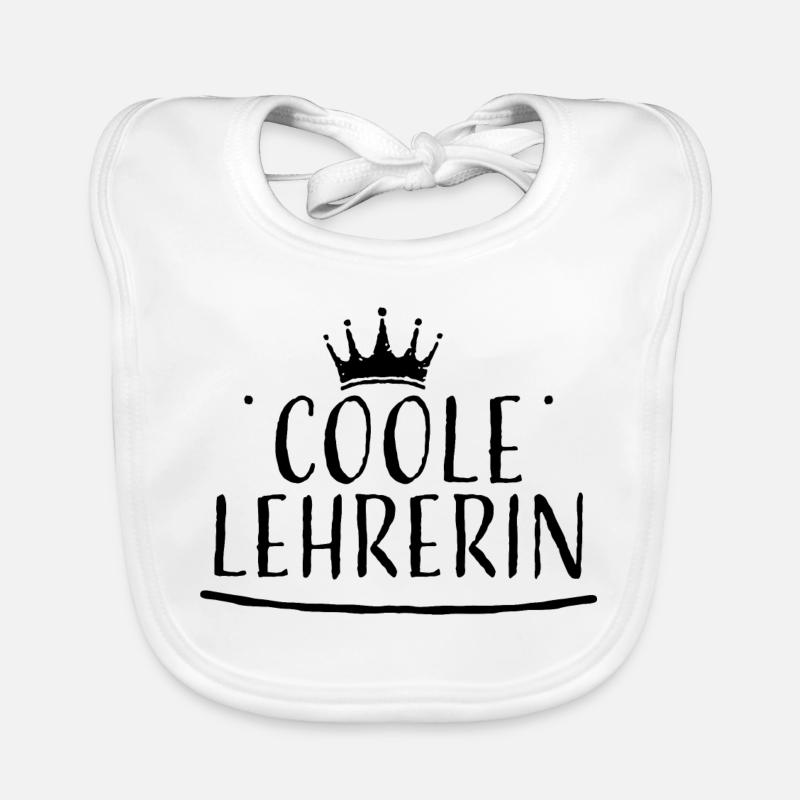 Krone schwarz coole lehrerin Baby Bio-Lätzchen