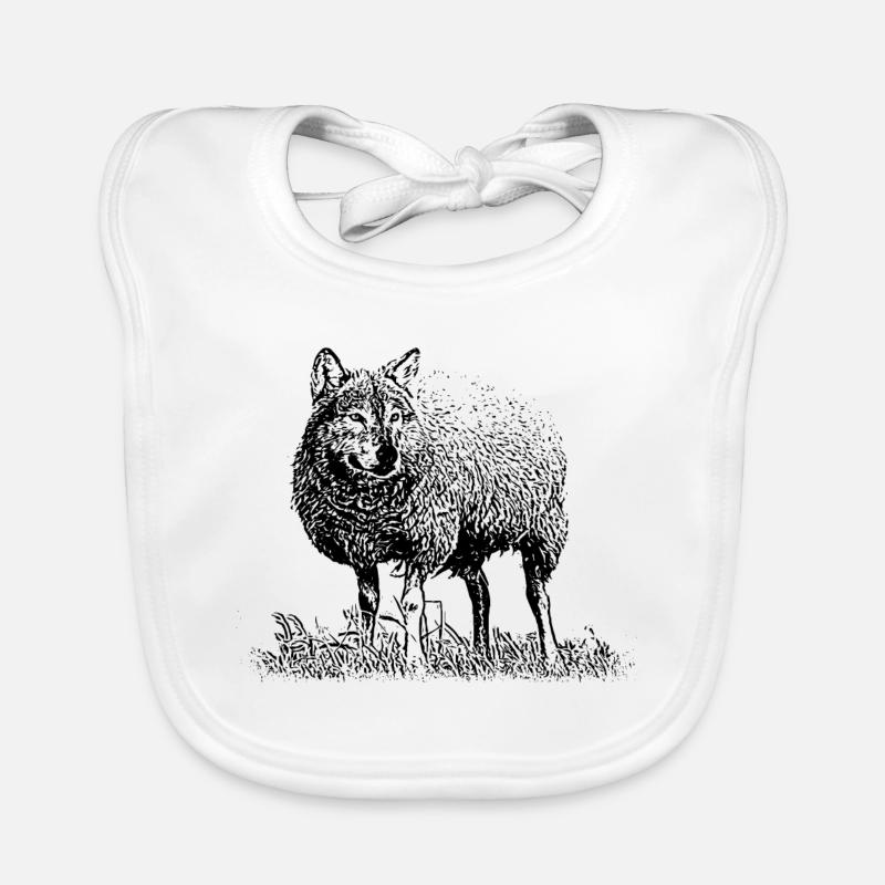 Wolf im Schafspelz - Baby Bio-Lätzchen - Weiß