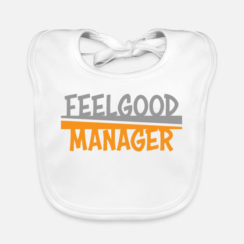 Feelgood Manager grau orange Baby Bio-Lätzchen
