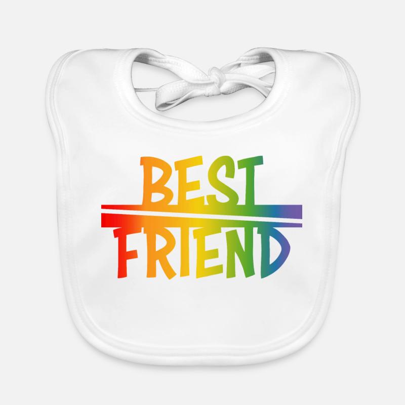 Best friend rainbow - Baby Bio-Lätzchen - Weiß
