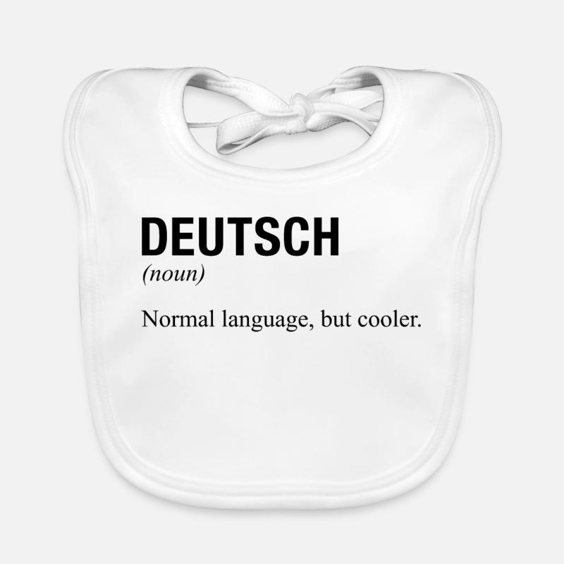 ALLEMAND Langue deutsche Sprache - Bavoir bio Bébé - blanc