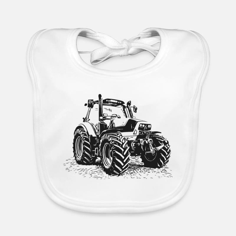 Traktor - Baby Bio-Lätzchen - Weiß
